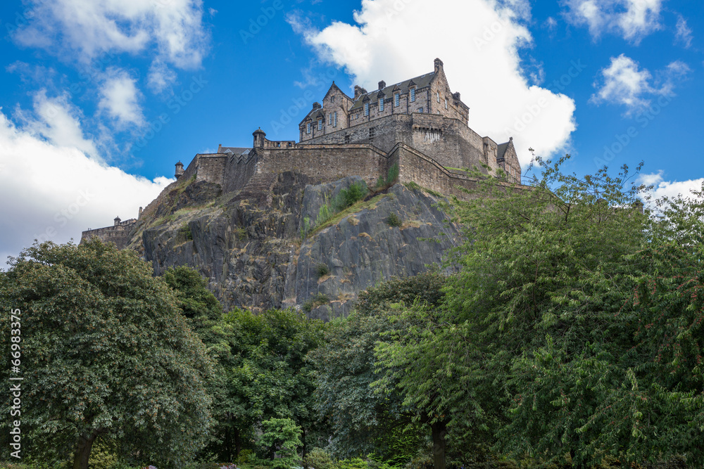 Edinburgh Castle over hill