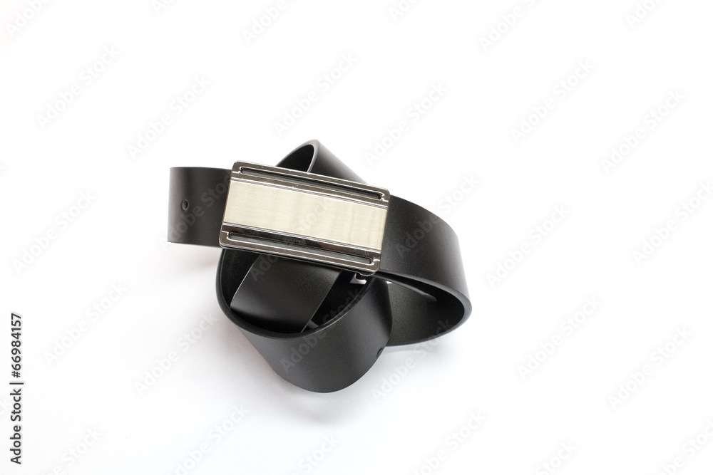 Black Leather Belt Isolated Black Leather Belt Isolated