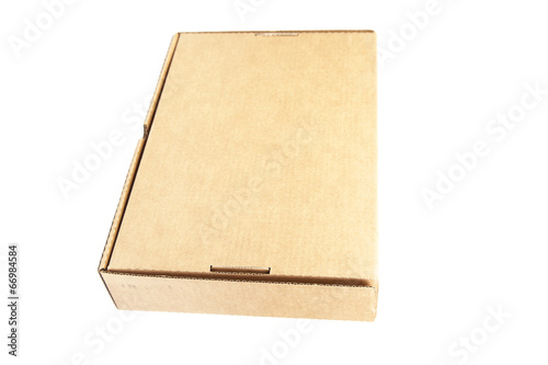 Fototapeta Naklejka Na Ścianę i Meble -  Brown paper box on white background.