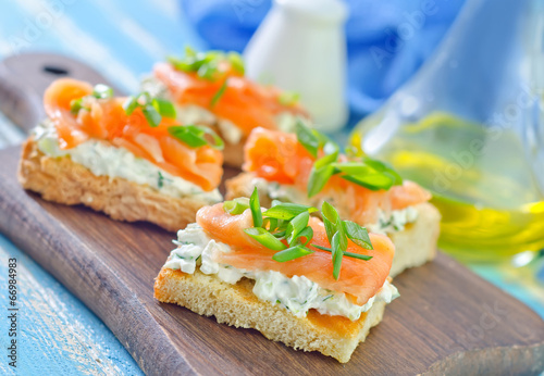 canape with salmon