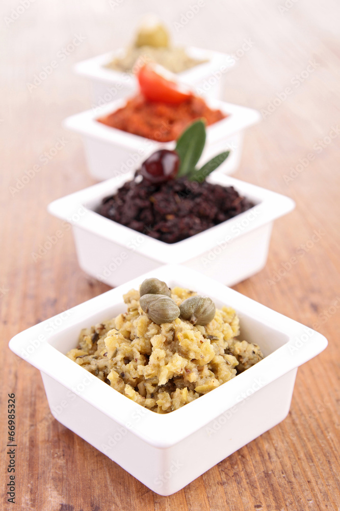 assortment of tapenade assortment of tapenade