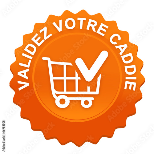validez votre caddie sur bouton web denté orange