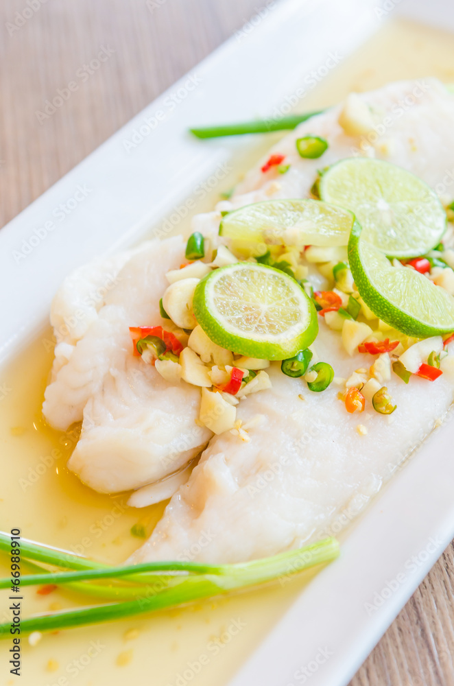 Steamed basa fish Steamed basa fish