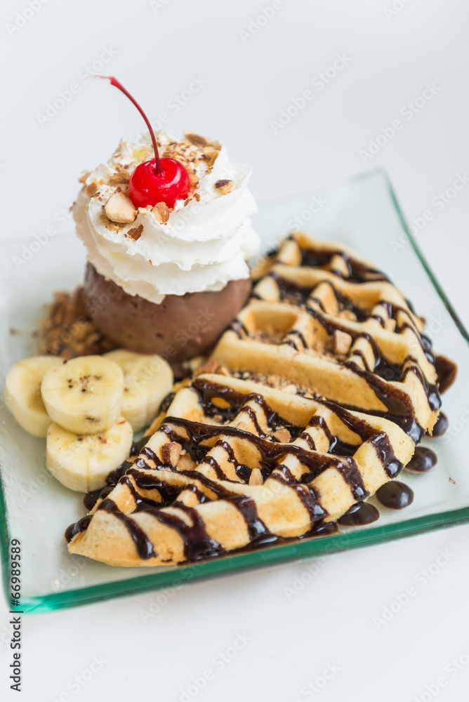 Waffle ice cream Waffle ice cream