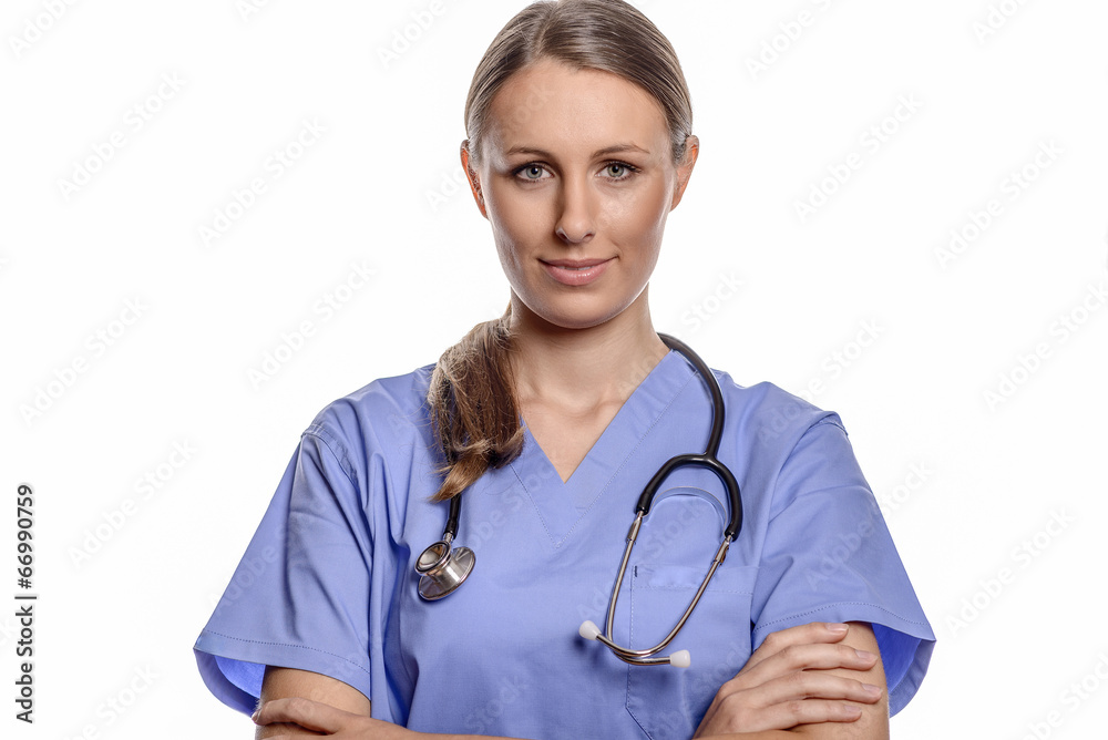 Freundliche Krankenschwester in Uniform Freundliche Krankenschwester in Uniform