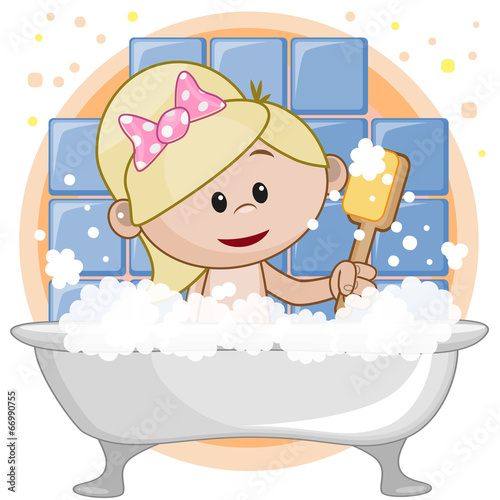 Cute girl in the bathroom