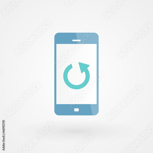Smartphone and refresh icon