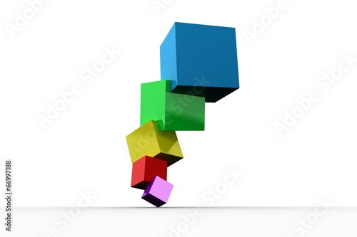 Pile of 3d colourful cubes