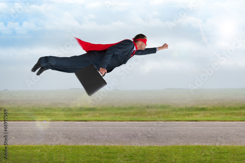 superhero businessman flying photo