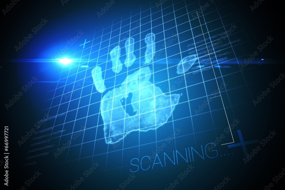 Digital security hand print scan Digital security hand print scan
