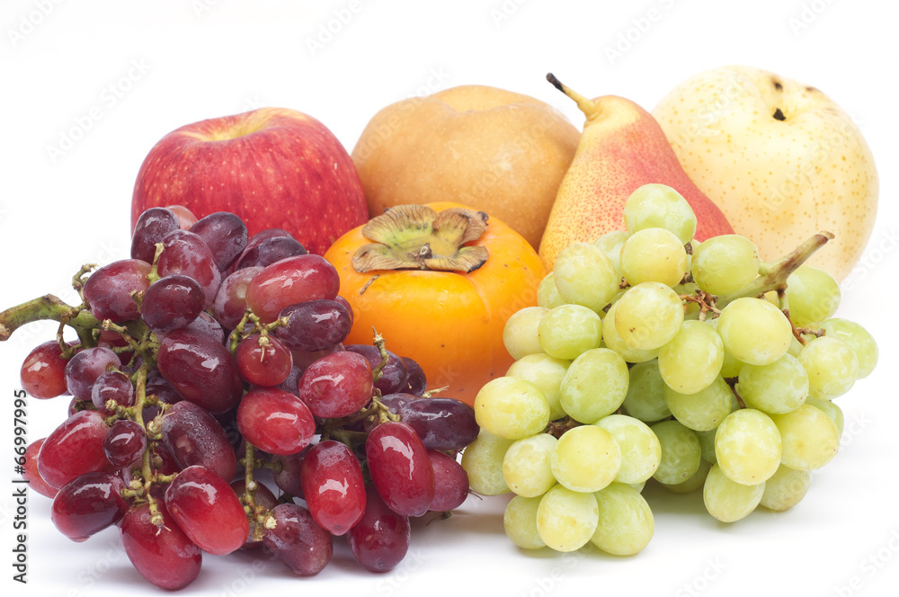 Fresh fruits isolated on white background. Fresh fruits isolated on white background.