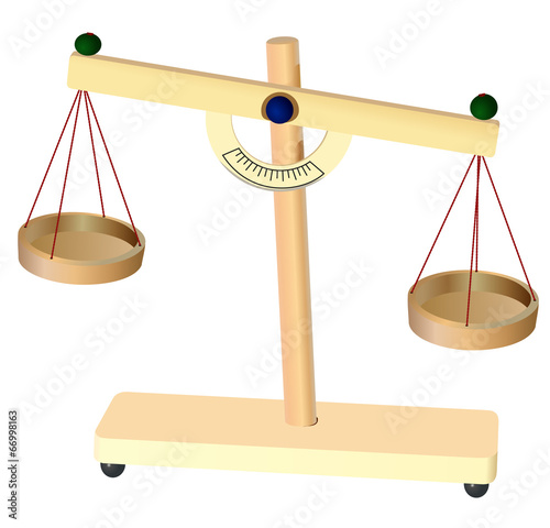Vector format of old mechanical arm scales with pans