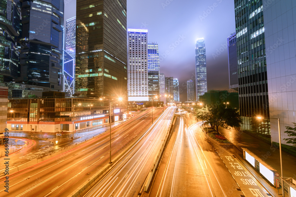 traffic with blur light through city at night traffic with blur light through city at night