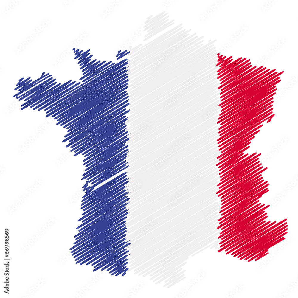 carte de france et drapeau français Stock Vector