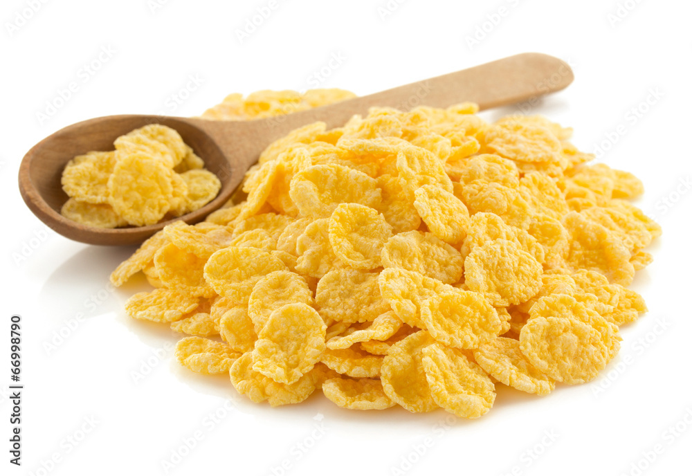 corn flakes on white corn flakes on white