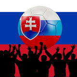 Mass cheering with Slovakia Soccer ball