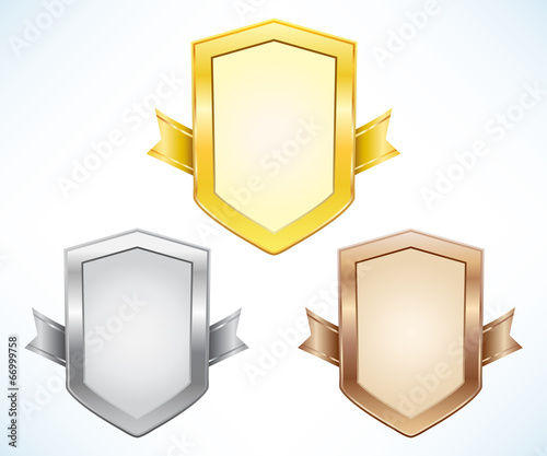 Gold, silver and bronze shield