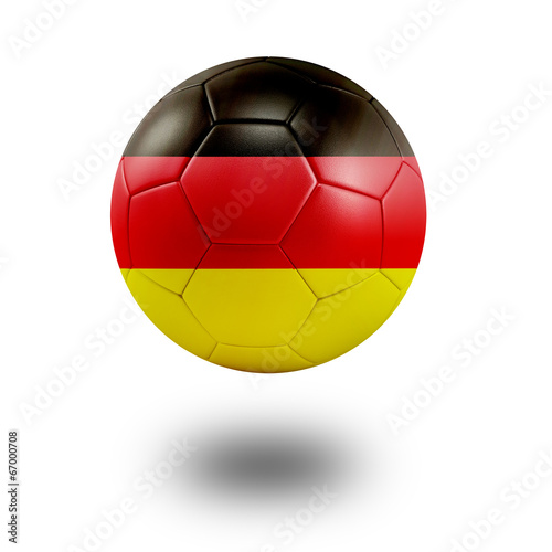 Soccer ball with Germany flag isolated in white