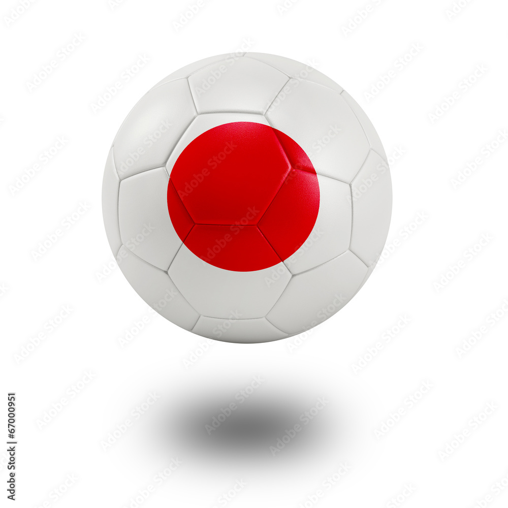Soccer ball with Japan flag isolated in white Soccer ball with Japan flag isolated in white