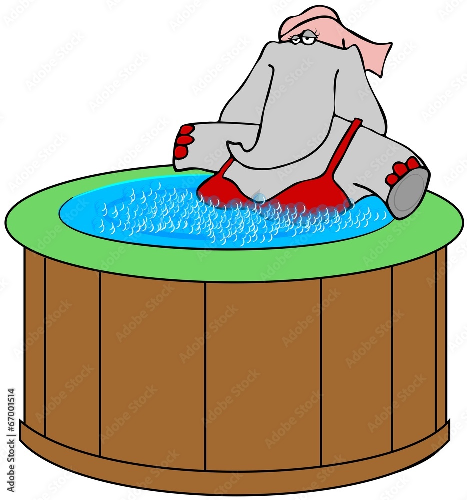Fototapeta premium Elephant in a hot tub