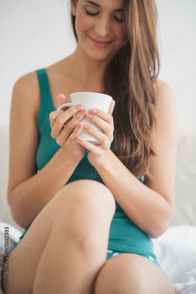 Drinking coffee in bed Drinking coffee in bed