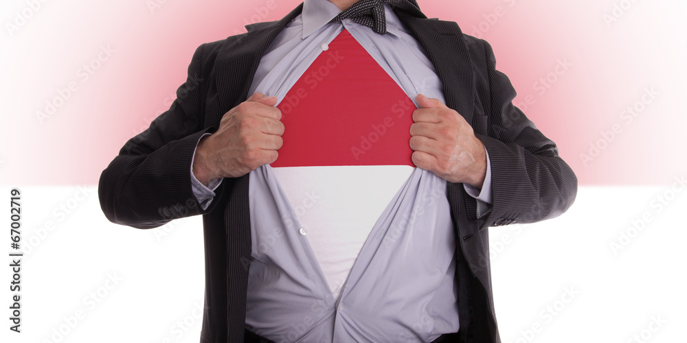 Business man with Monaco flag t-shirt