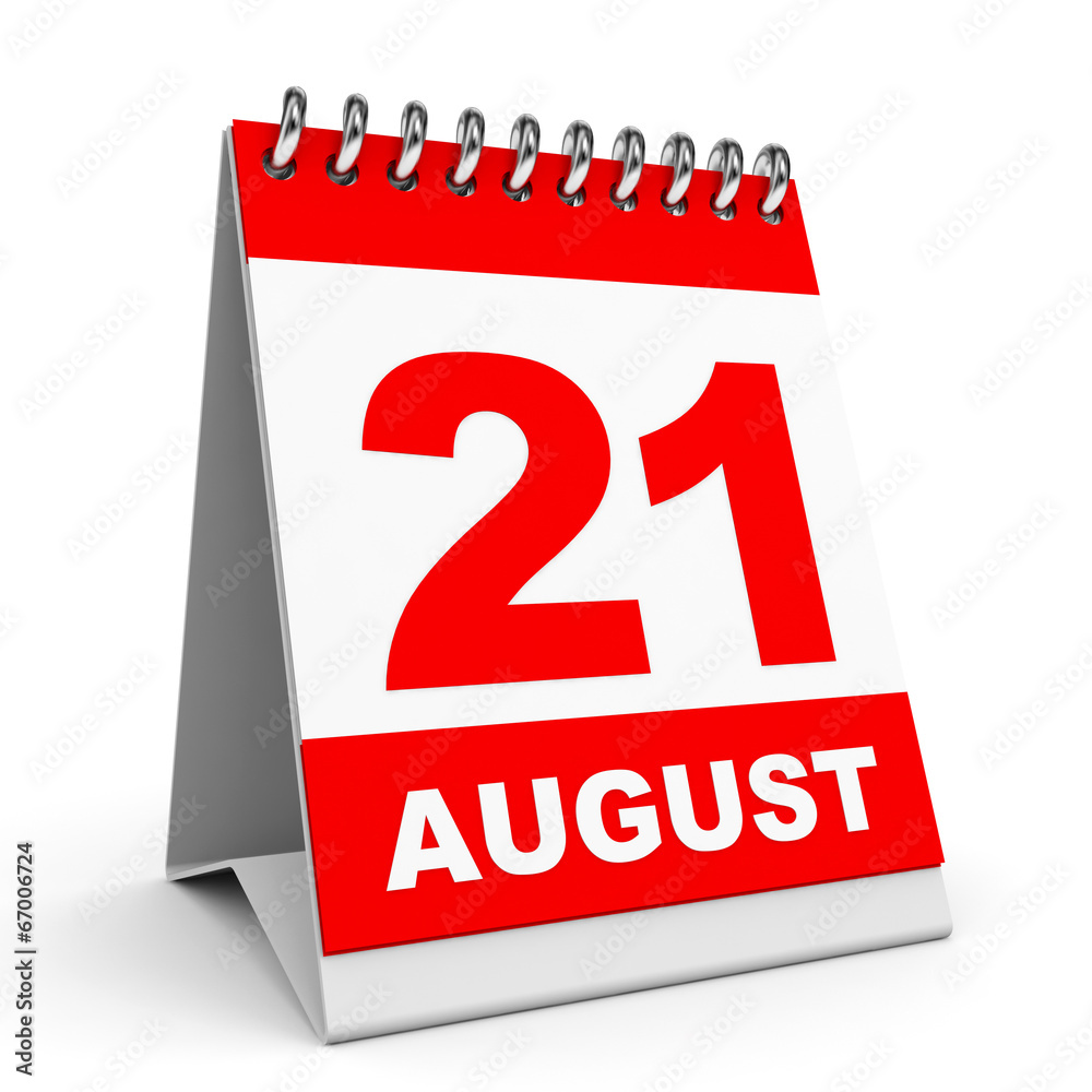 Calendar. 21 August. Calendar. 21 August.