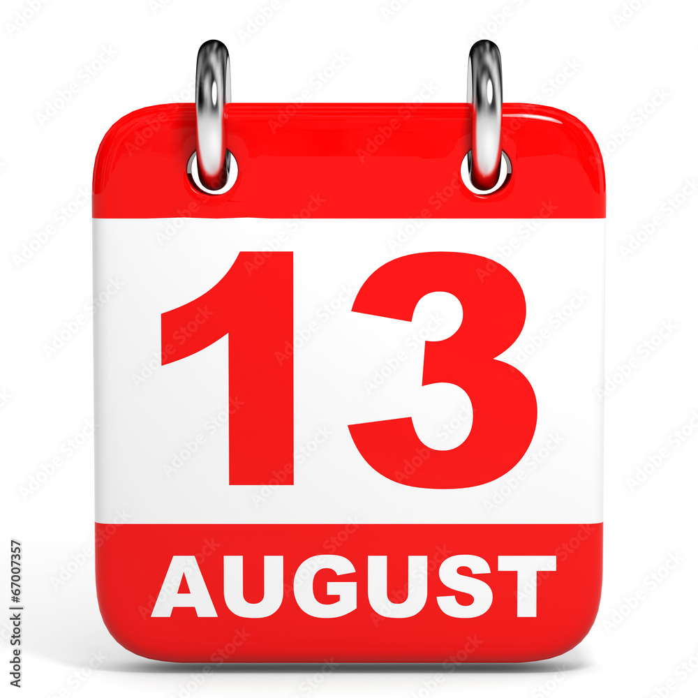 Calendar. 13 August. Calendar. 13 August.
