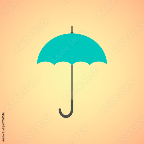 umbrella icon on orange background