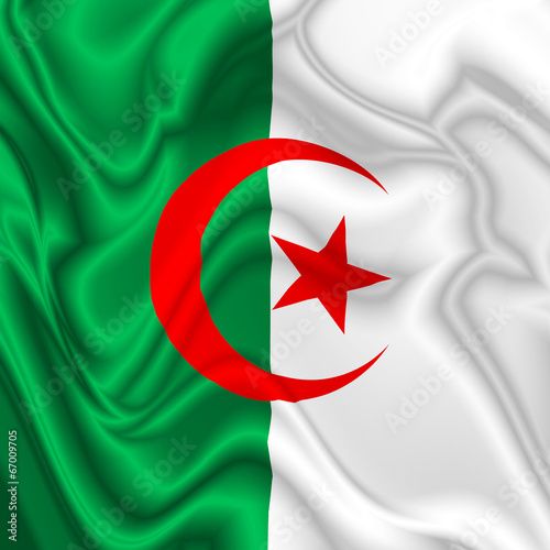 Algeria Waving Silk Flag