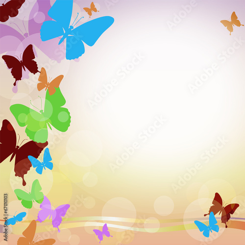 Vector background with butterflies