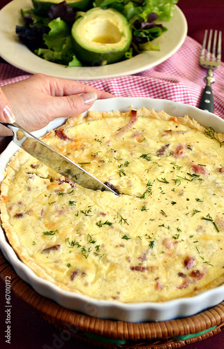 Homemade French quiche lorraine