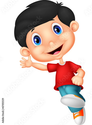 Happy little boy cartoon