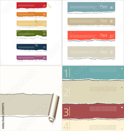 Torn paper background, collection