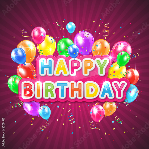 Happy birthday pink background