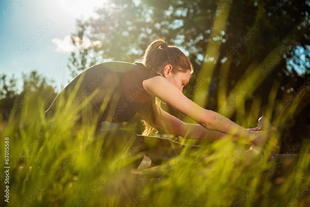 Young Girl Stretching