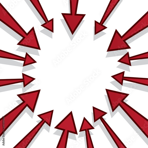 Multiple arrows pointing at an empty space
