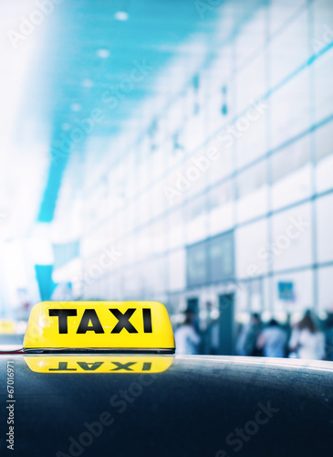 Taxi car near airport gate