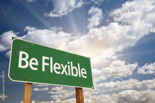 Be Flexible Green Road Sign photo
