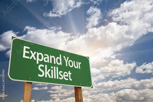 Photography Expand Your Skillset Green Road Sign