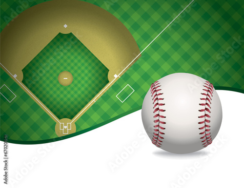 Baseball and Baseball Field Background Illustration