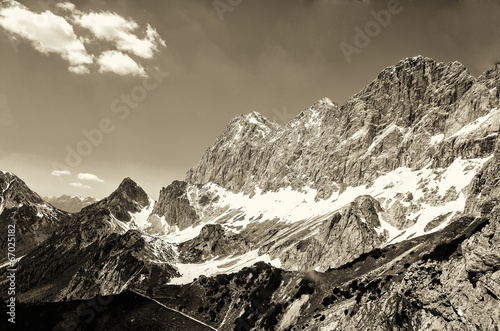 Dachstein Region of Alps (Black & White) © K3S