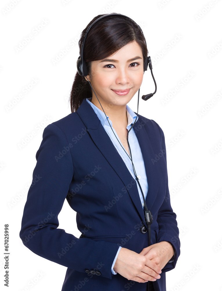 Customer service operator with headset Customer service operator with headset
