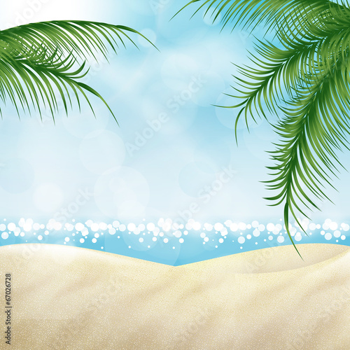 Spiaggia, mare, palme