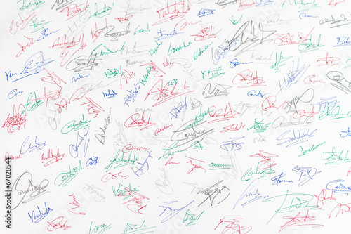 signature on white paper