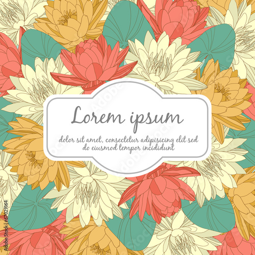 Wedding card with floral elements