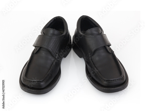 Men black shoes isolated on white background