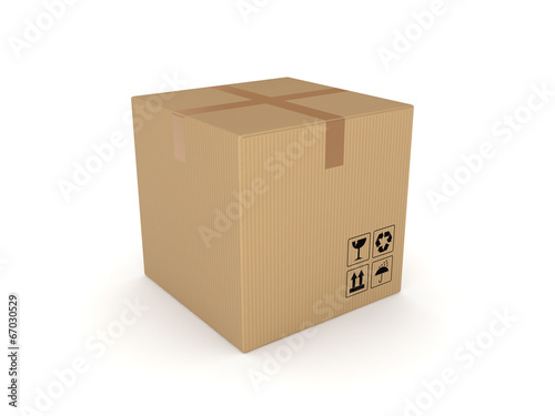 Carton box isolated on white background.