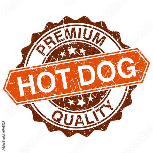 Hod dog grungy stamp isolated on white background