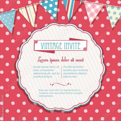 invite and bunting background circular
